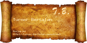 Turner Bertalan névjegykártya